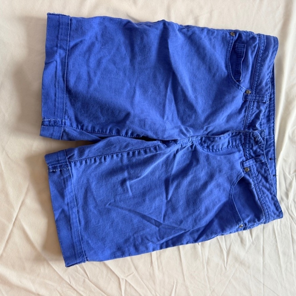 Faded Glory Womens Royal Blue Bermuda Shorts Size 8 Stretch Cuffed C0326